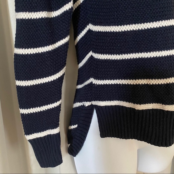 MADEWELL Navy Striped Crewneck Knit Sweater - Picture 5 of 6